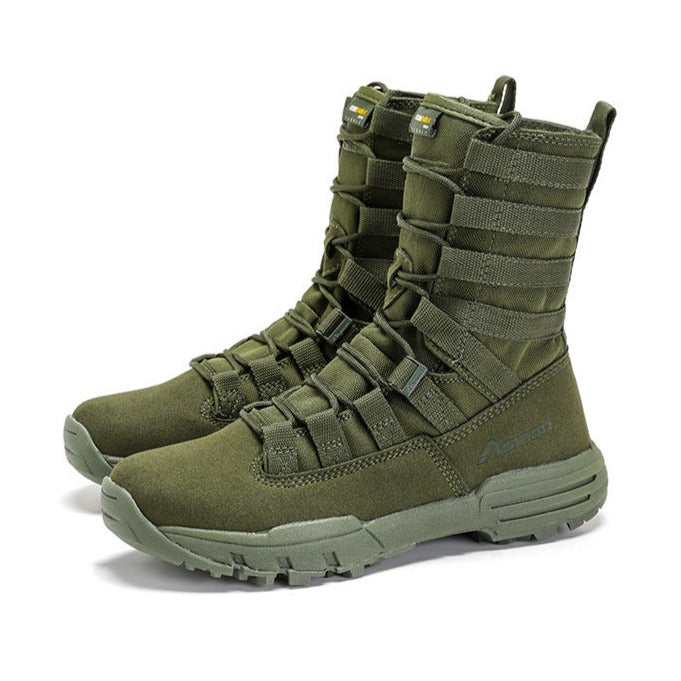Men's mid calf tactical boots | Faux suede combat boots | High cut combat boots desert boots