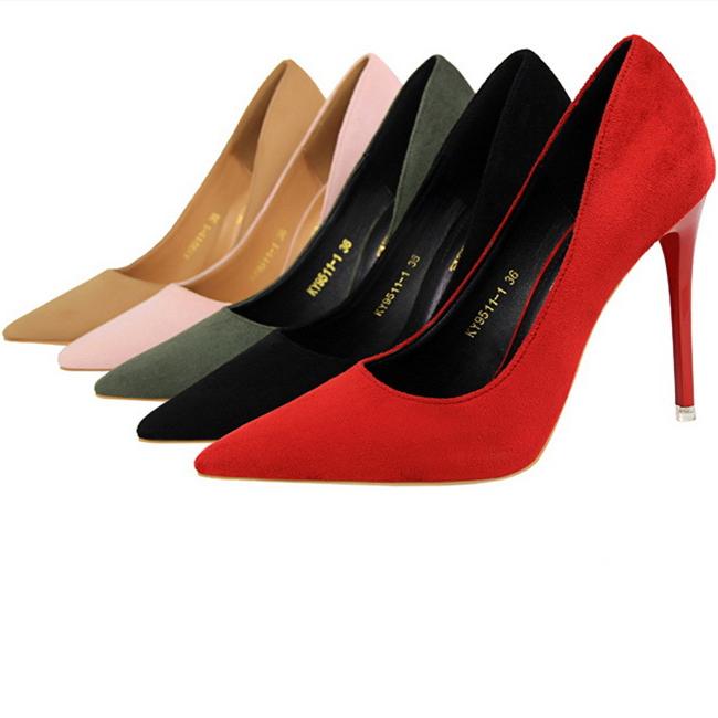Women's suede high heels sexy pumps
