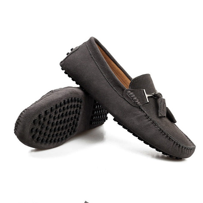 Mens moccasins tassel casual driving slip on suede loafers