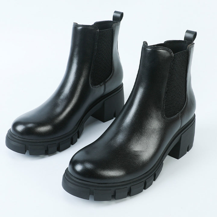 Ankle boots England style chunky heel chelsea boots