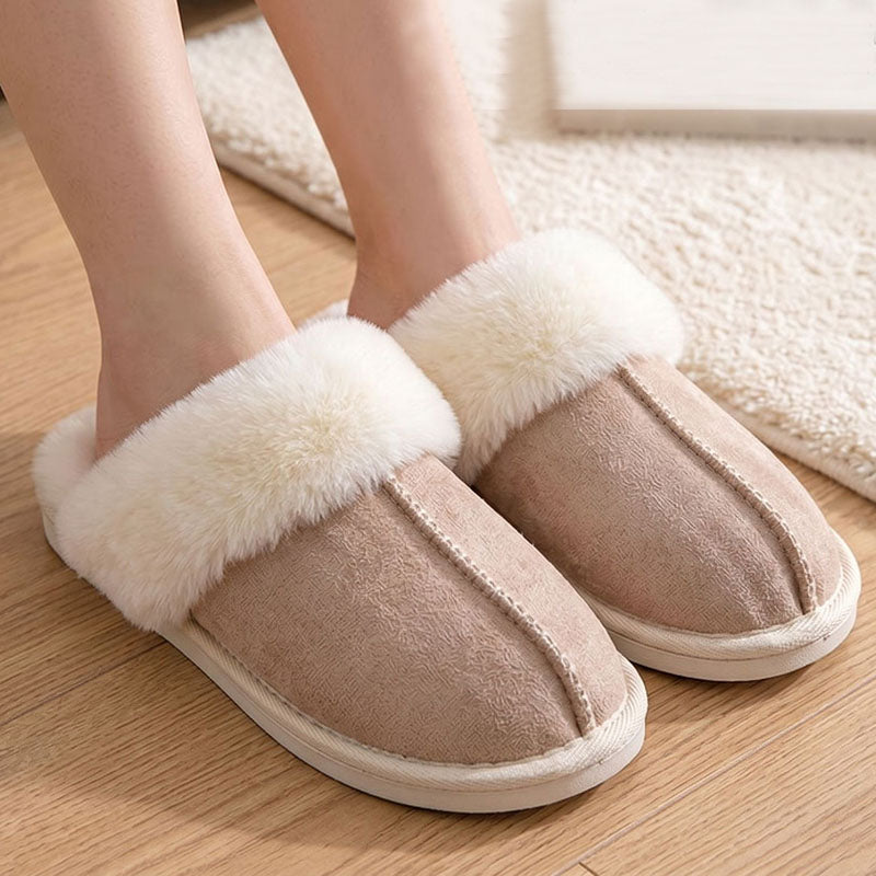 Women’s Plush-Cuff Moccasin Slippers