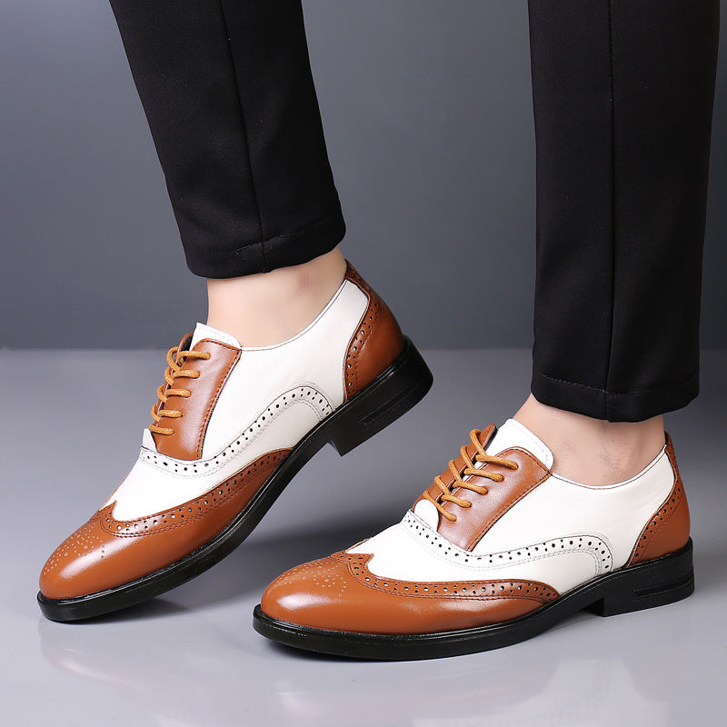 Men's color block wingtip loafers