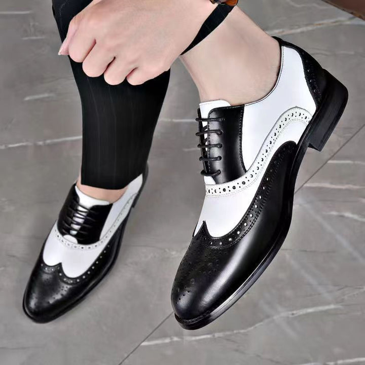 Men's color block wingtip loafers