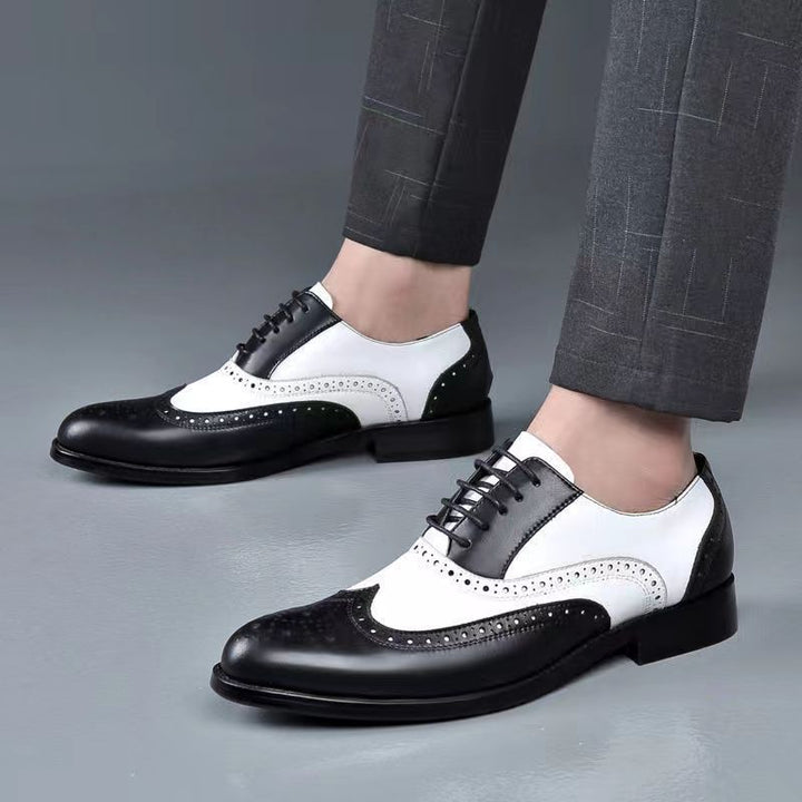 Men's color block wingtip loafers