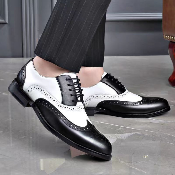 Men's color block wingtip loafers