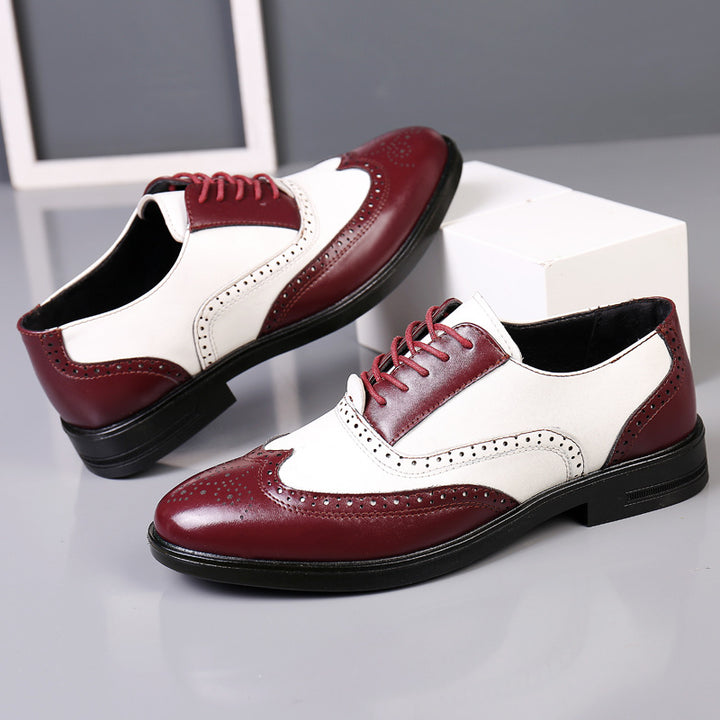Men's color block wingtip loafers
