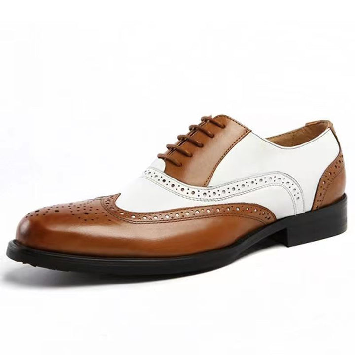 Men's color block wingtip loafers