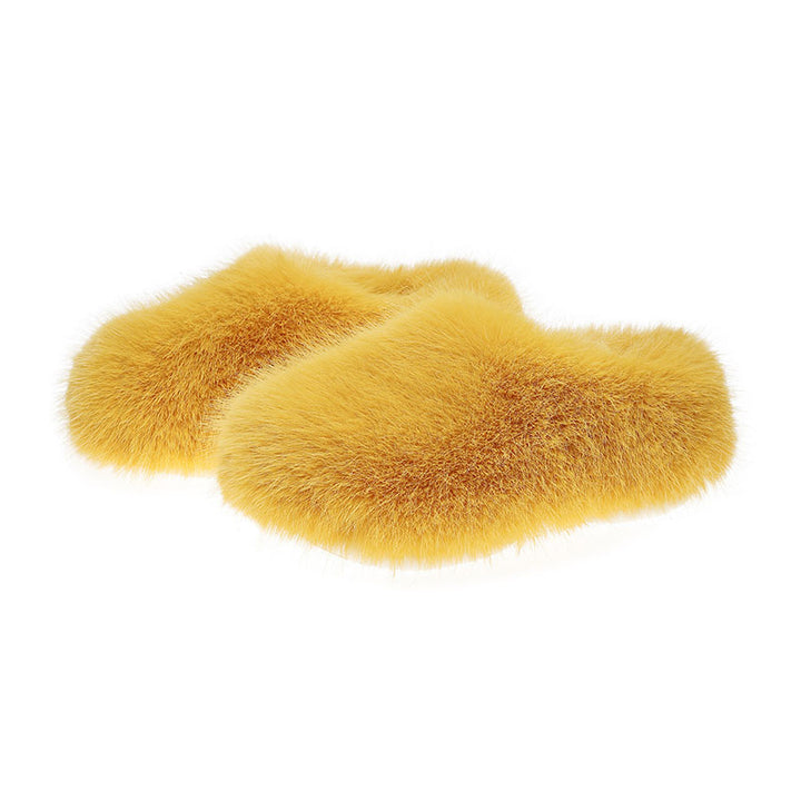 Women’s Closed-Toe Faux Fur Mule Slippers