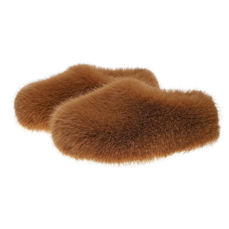 Women’s Closed-Toe Faux Fur Mule Slippers