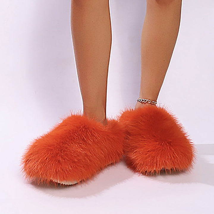 Women’s Closed-Toe Faux Fur Mule Slippers