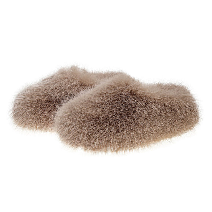 Women’s Closed-Toe Faux Fur Mule Slippers