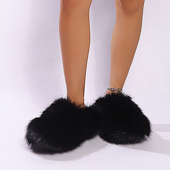 Women’s Closed-Toe Faux Fur Mule Slippers