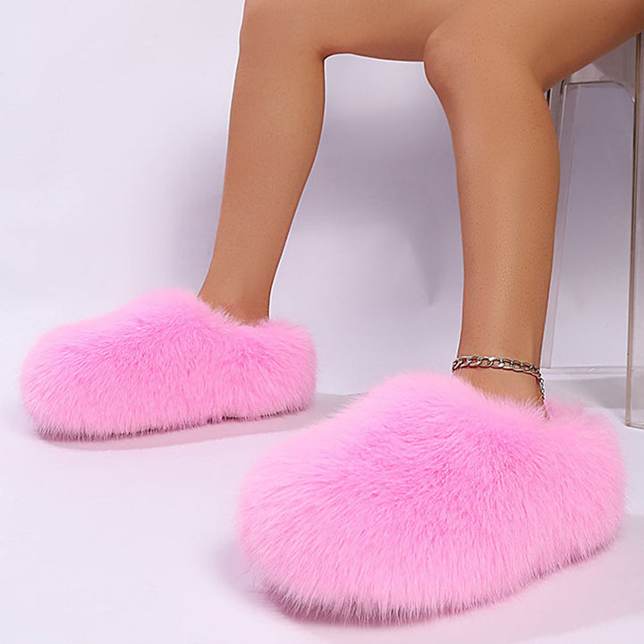 Women’s Closed-Toe Faux Fur Mule Slippers