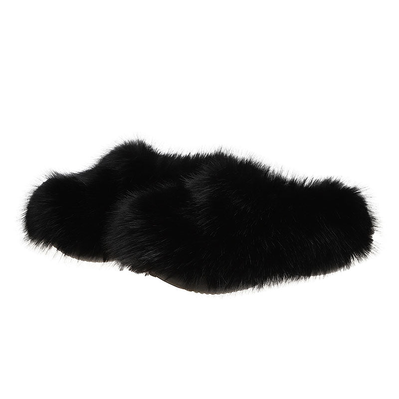 Women’s Closed-Toe Faux Fur Mule Slippers