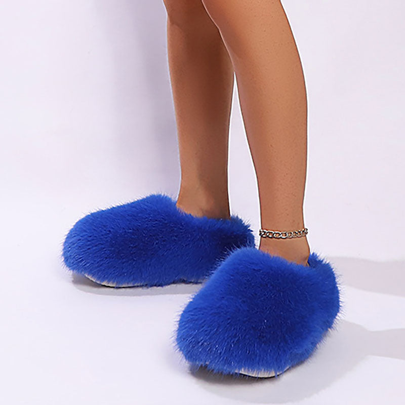 Women’s Closed-Toe Faux Fur Mule Slippers