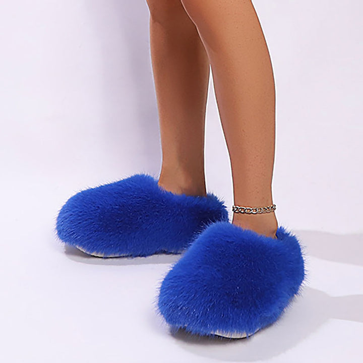 Women’s Closed-Toe Faux Fur Mule Slippers