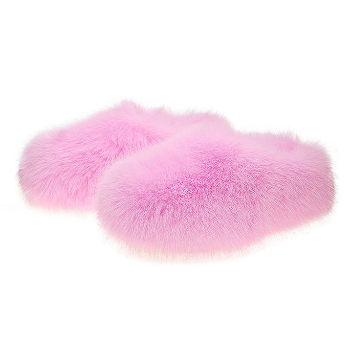 Women’s Closed-Toe Faux Fur Mule Slippers