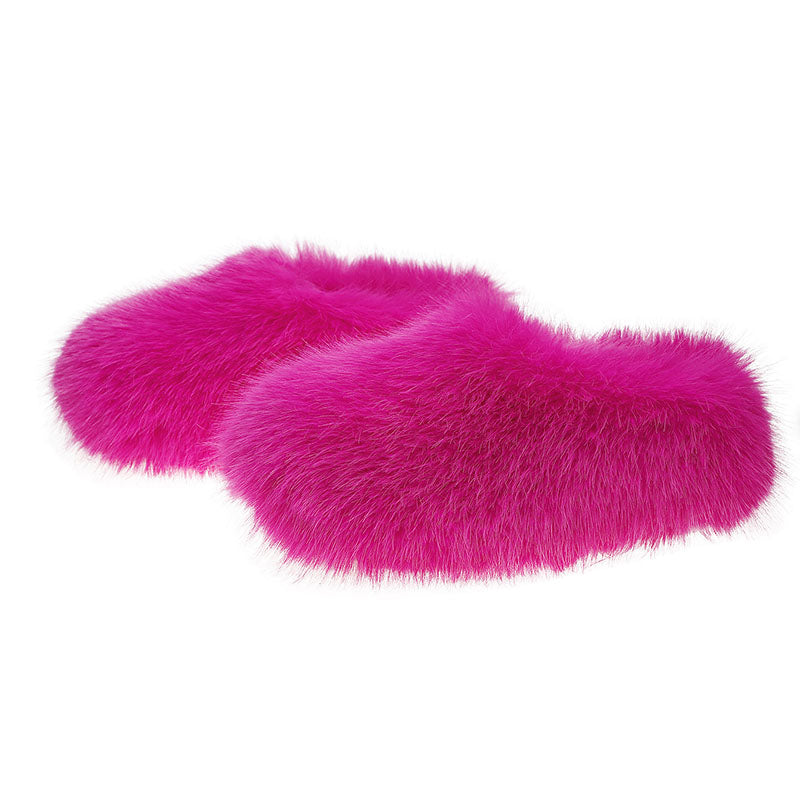 Women’s Closed-Toe Faux Fur Mule Slippers