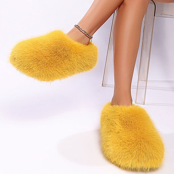 Women’s Closed-Toe Faux Fur Mule Slippers