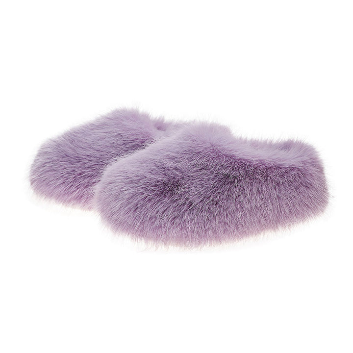 Women’s Closed-Toe Faux Fur Mule Slippers