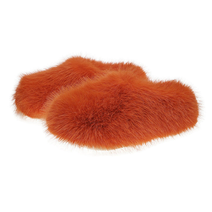 Women’s Closed-Toe Faux Fur Mule Slippers