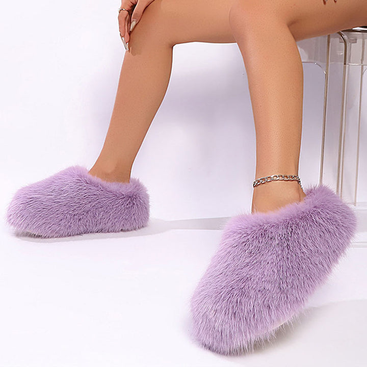 Women’s Closed-Toe Faux Fur Mule Slippers
