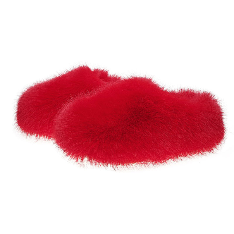 Women’s Closed-Toe Faux Fur Mule Slippers