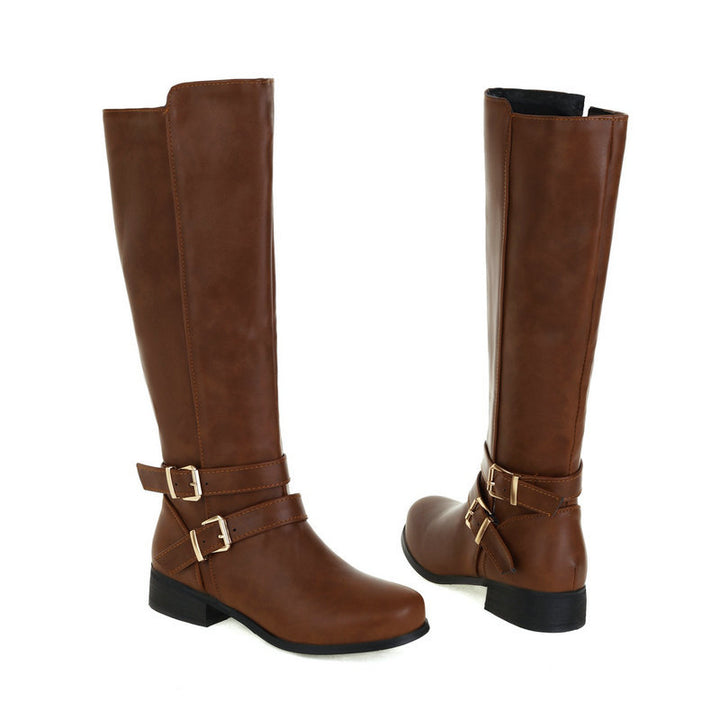 brown Low heels knee high dress boots for fall/winter