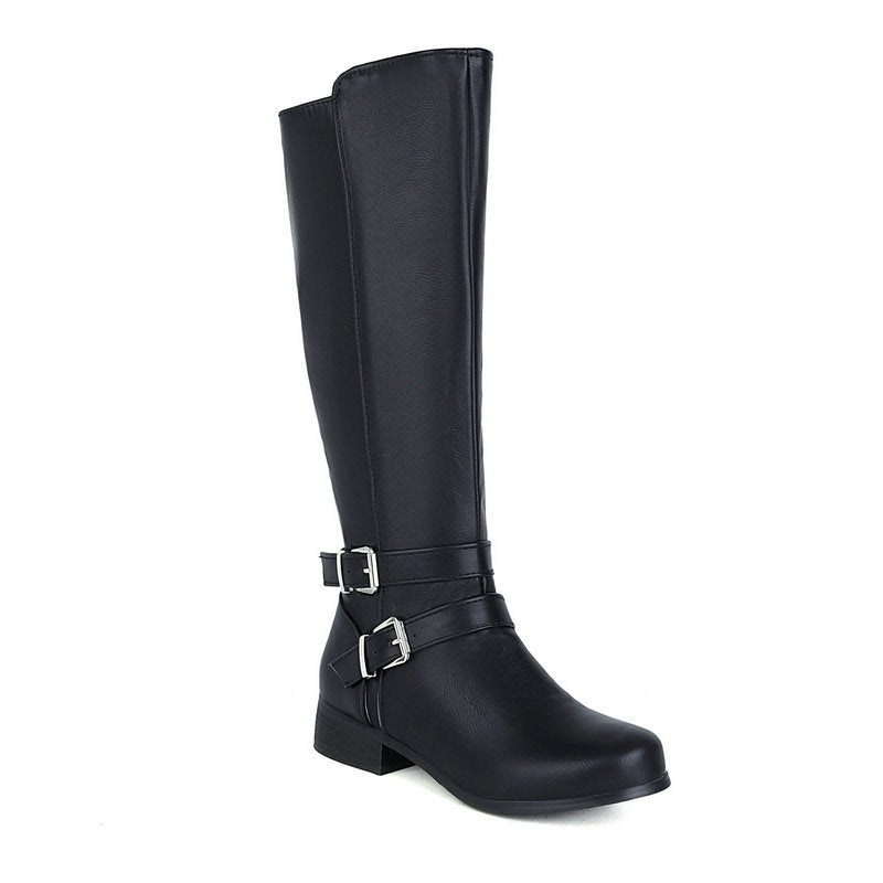 black Low heels knee high dress boots for fall/winter