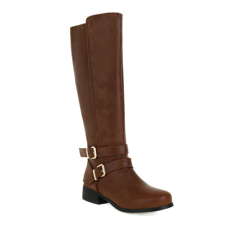 brown Low heels knee high dress boots for fall/winter