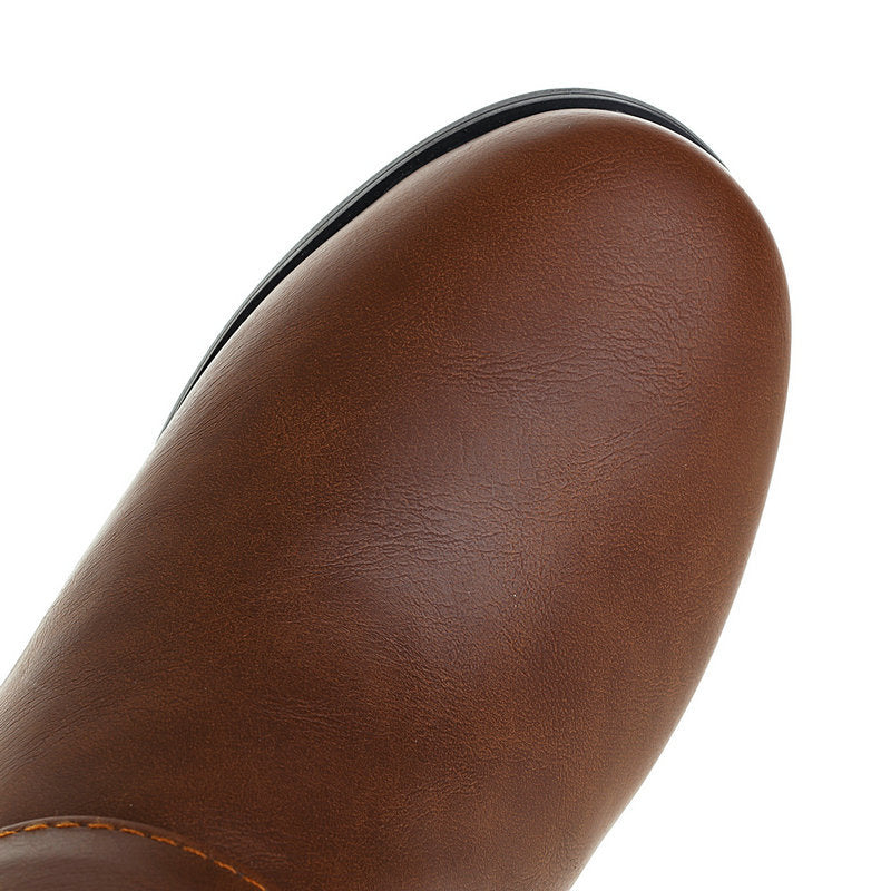 brown Low heels knee high dress boots for fall/winter