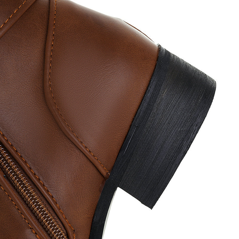 brown Low heels knee high dress boots for fall/winter