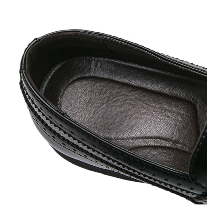 black Men's 2 tones wingtips fringe loafers