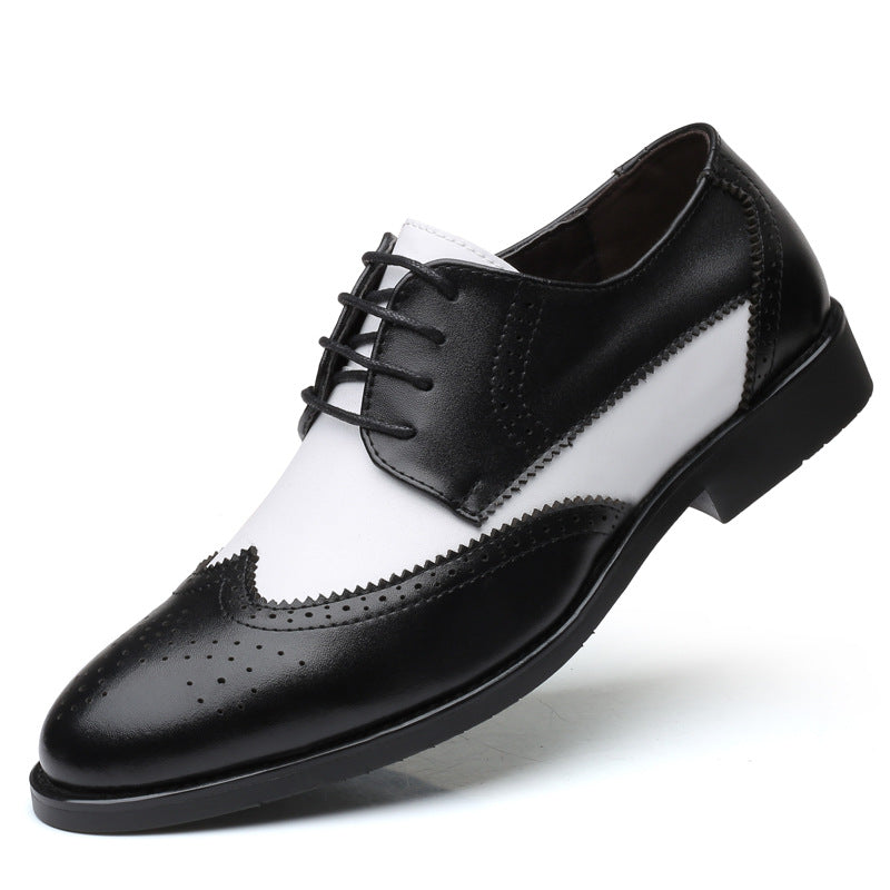 Men’s Black & White Wingtip Brogue Shoes