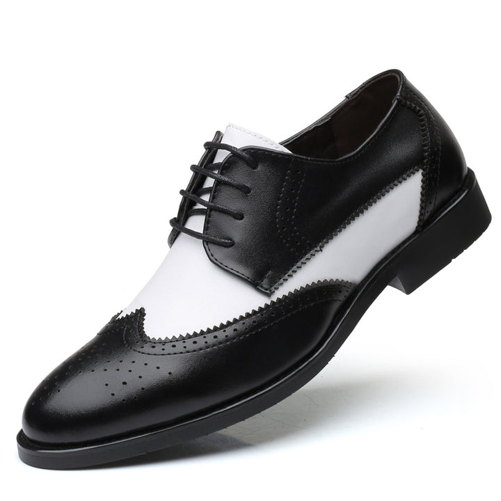 Men’s Black & White Wingtip Brogue Shoes