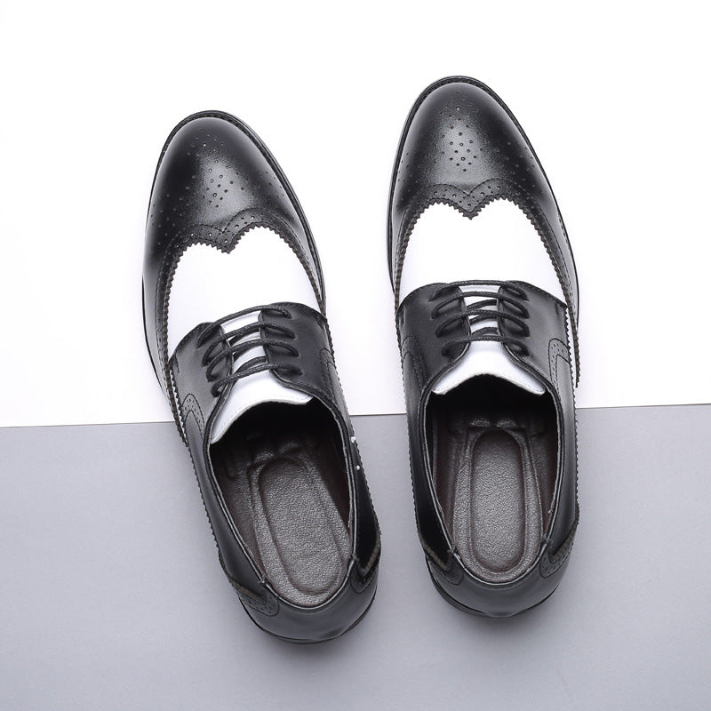 Men’s Black & White Wingtip Brogue Shoes
