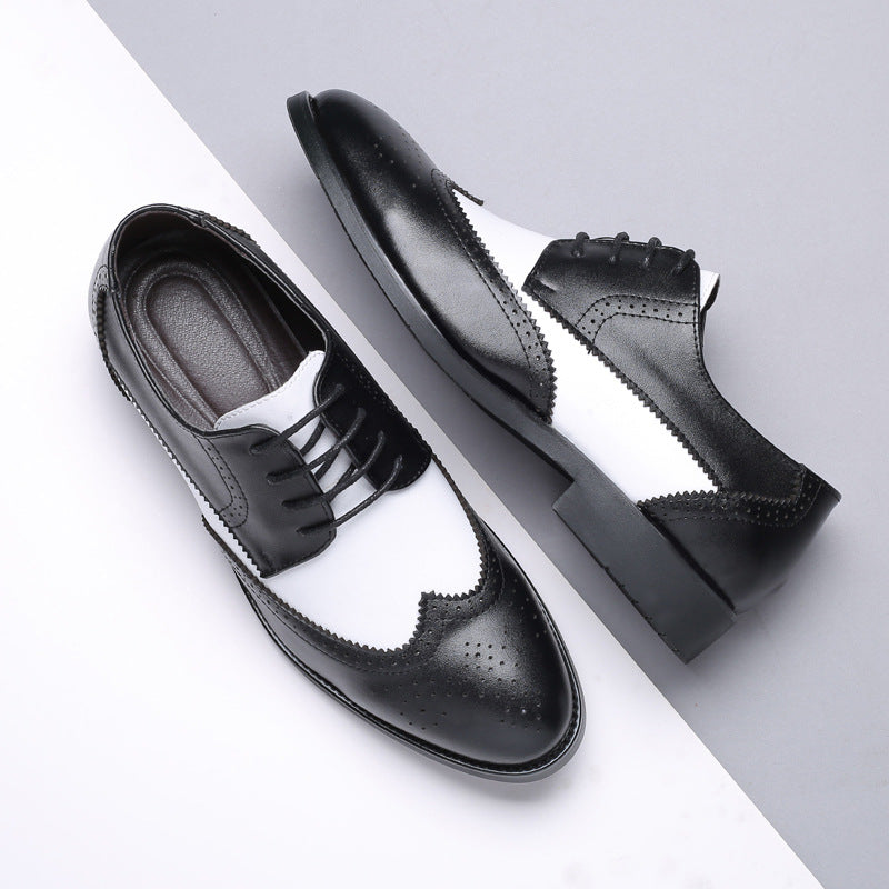 Men’s Black & White Wingtip Brogue Shoes