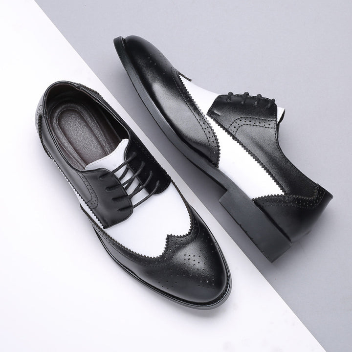 Men’s Black & White Wingtip Brogue Shoes