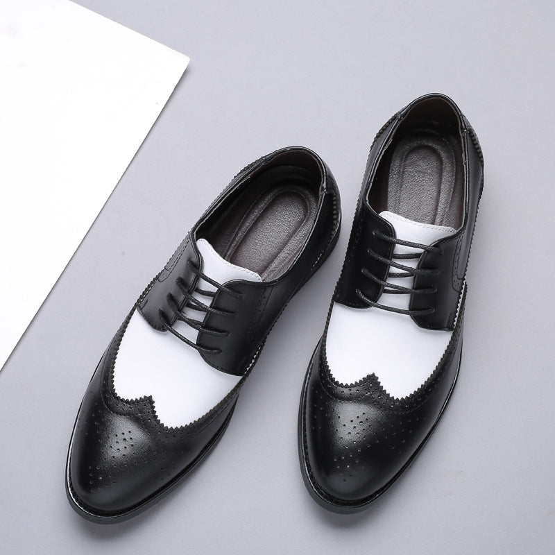 Men’s Black & White Wingtip Brogue Shoes