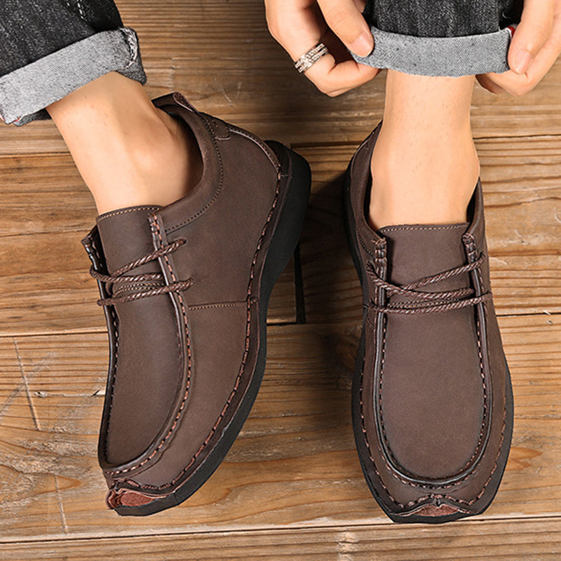 Men's British style casual lace-up loafers