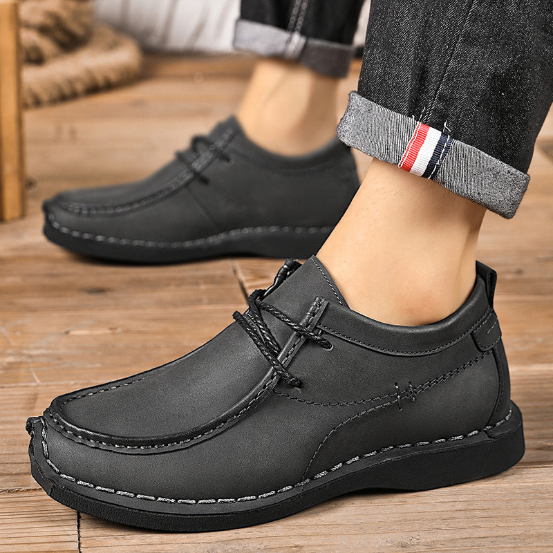 Men's British style casual lace-up loafers