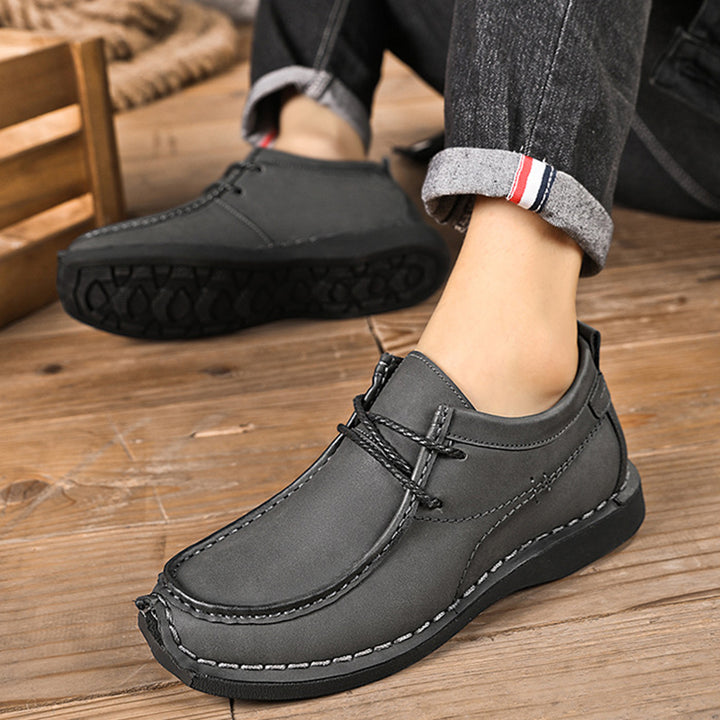 Men's British style casual lace-up loafers