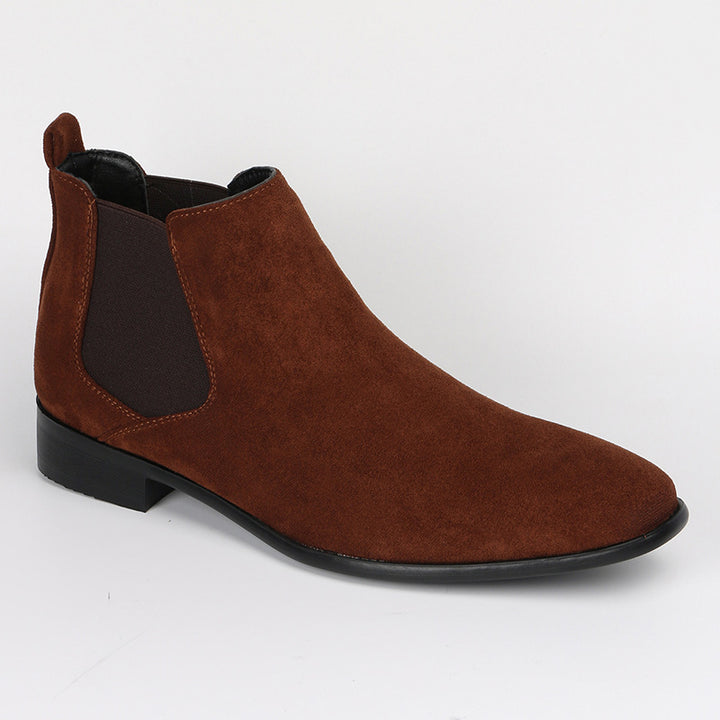 brown suede Men's Classic Slip-On Chelsea Boots