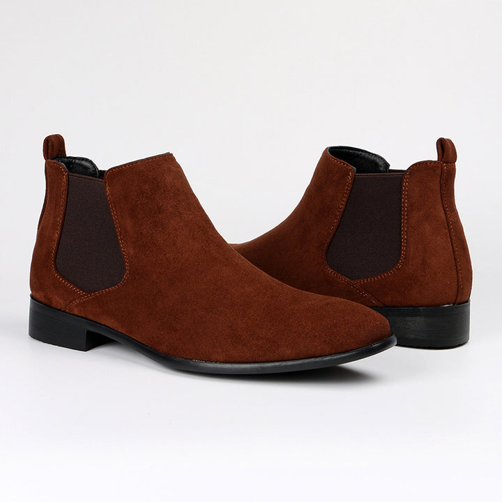brown suede Men's Classic Slip-On Chelsea Boots