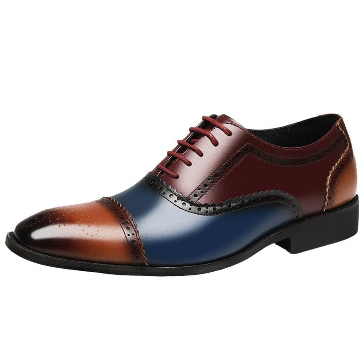 Men’s Colorblock Cap-Toe Brogue Dress Shoes