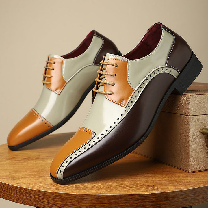 Men’s Colorblock Cap-Toe Dress Shoes