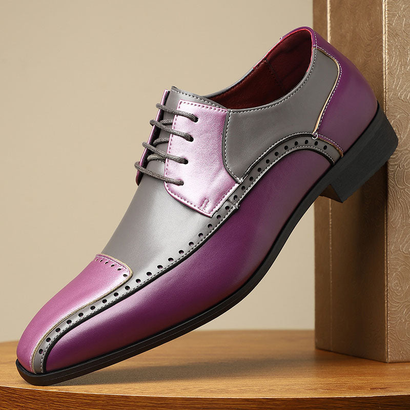 Men’s Colorblock Cap-Toe Dress Shoes