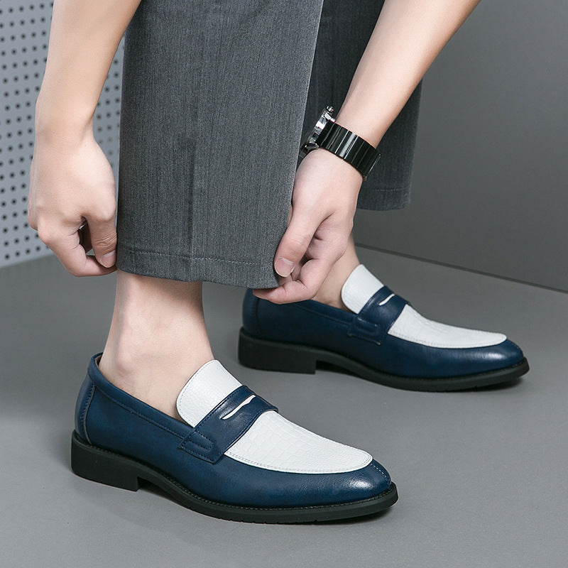 blue Men's Two Tones Penny Loafers