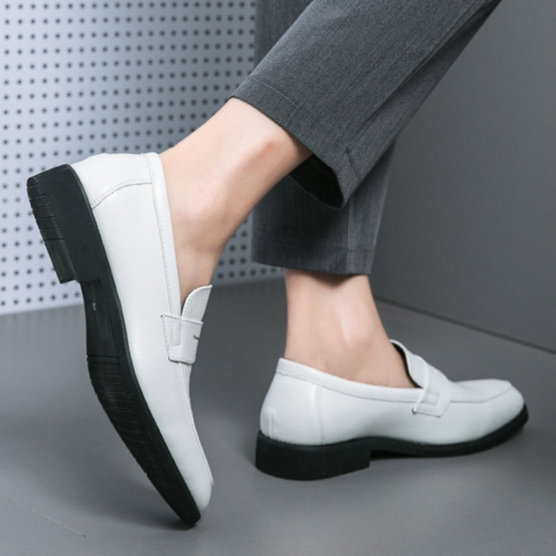 white Men's Two Tones Penny Loafers