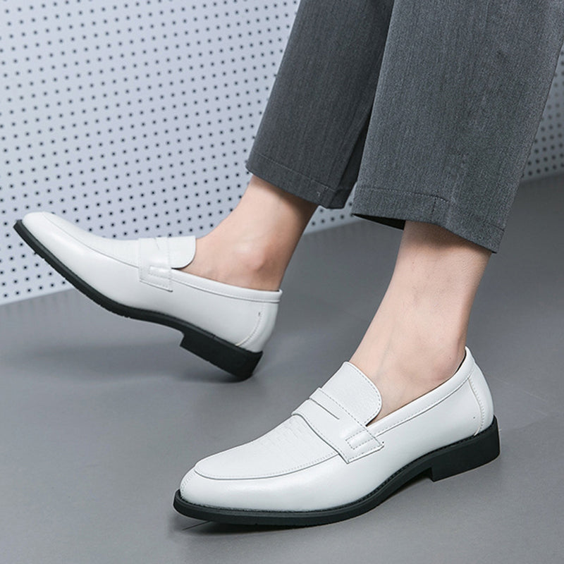 white Men's Two Tones Penny Loafers